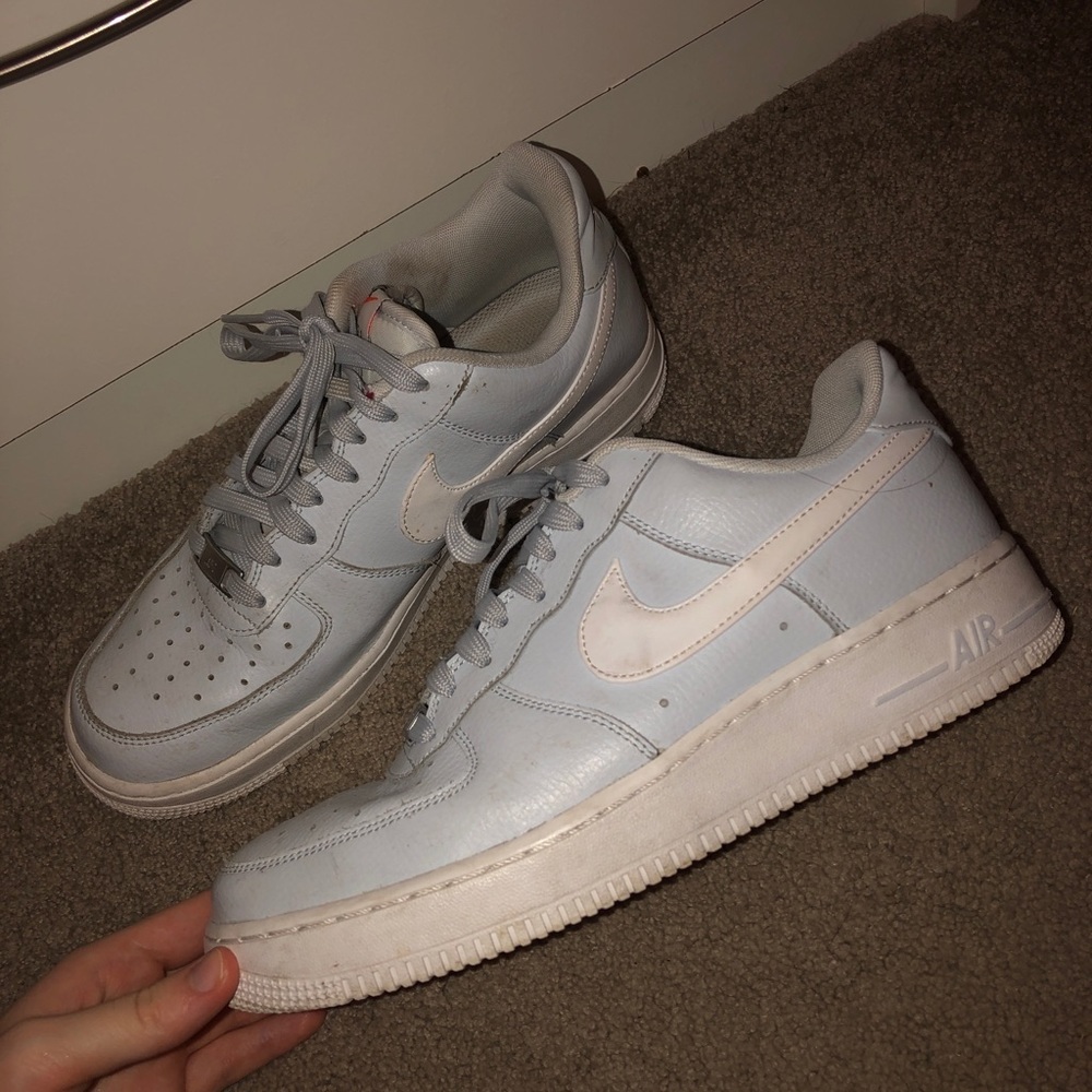 Blue Nike air force ones